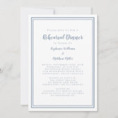 Invitation Dîner de répétition de mariage Moderne Simple Bleu (Devant)
