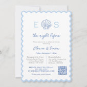 Invitation Dîner de répétition de Mariage nautique Monogramme (Devant)