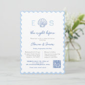 Invitation Dîner de répétition de Mariage nautique Monogramme (Debout devant)