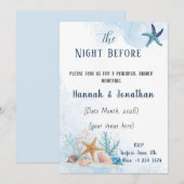 Invitation Dîner de répétition de mariage Romance Côtière (Devant / Derrière)