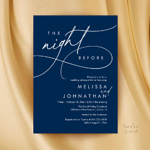 Invitation Dîner de répétition de mariage romantique la veill