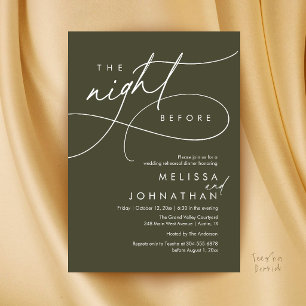 Invitation Dîner de répétition de mariage romantique la veill