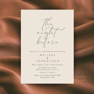 Invitation Dîner de répétition de mariage romantique la veill
