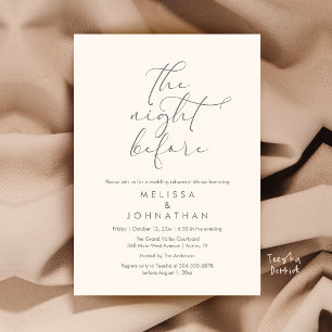 Invitation Dîner de répétition de mariage romantique la veill
