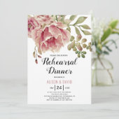 Invitation Dîner de répétition de mariage rose rose (Debout devant)