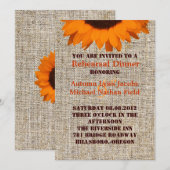 Invitation Dîner de répétition de Mariage Rustic Burlap (Devant / Derrière)