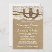 Invitation Dîner de répétition de Mariage Rustic Horseshoe (Devant)