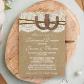 Invitation Dîner de répétition de Mariage Rustic Horseshoe