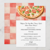 Invitation Dîner de répétition de mariage Rustic Pizza Party (Devant / Derrière)