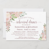 Invitation Dîner de répétition de Mariage Rustique Blush Rose (Devant)