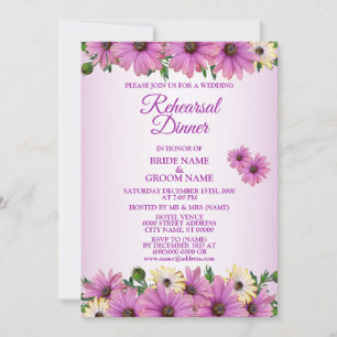 Invitation Dîner de répétition de mariage rustique floral ros