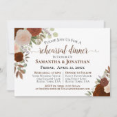 Invitation Dîner de répétition de Mariage Rustique rouille Or (Devant)