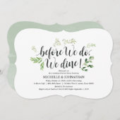 Invitation Dîner de répétition de Mariage rustique verdoyant (Devant / Derrière)