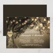 Invitation Dîner de répétition de mariage rustique vintage en (Devant / Derrière)