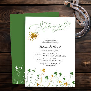 Invitation Dîner de répétition de mariage Shamrock Wildflower