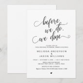 Invitation Dîner de répétition de mariage, simple classe noir (Devant / Derrière)