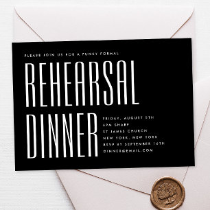 INVITATION DÎNER DE RÉPÉTITION DE MARIAGE SIMPLE MODERNE GRAS