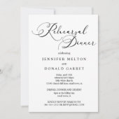 Invitation Dîner de répétition de mariage simple moderne noir (Devant)