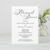 Invitation Dîner de répétition de mariage simple moderne noir (Debout devant)