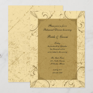 Invitation Dîner de répétition de mariage stressé et élégant