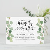 Invitation Dîner de répétition de mariage. Verdure Eucalyptus (Debout devant)