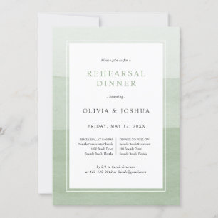 Invitation Dîner de répétition de mariage vert élégant