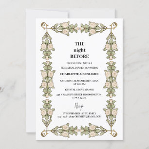 Invitation Dîner de répétition de mariage victorien vintage