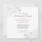 Invitation Dîner de répétition de mariage violet gris élégant (Devant)