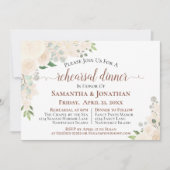 Invitation Dîner de répétition de Mariages floraux au Champag (Devant)