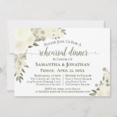 Invitation Dîner de répétition de Mariages floraux aux roses  (Devant)