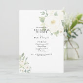 Invitation Dîner de répétition de Mariages floraux blancs (Debout devant)