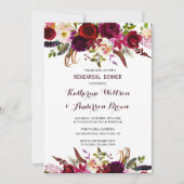 Invitation Dîner de répétition de Mariages floraux de Bourgog (Devant)