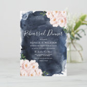 Invitation Dîner de répétition de Mariages floraux de la Mari (Debout devant)