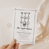 Invitation Dîner de répétition de Martini tiré à la main