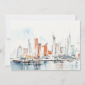 Invitation Dîner de répétition de Miami Florida Skyline Water (Dos)