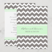 Invitation Dîner de répétition de Mint Gray Chevron (Devant / Derrière)
