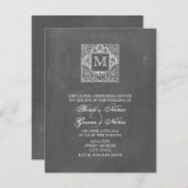 Invitation Dîner de répétition de monogrammes inspiré par le  (Devant / Derrière)