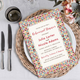 Invitation Dîner de répétition de motif de mandala géo classi