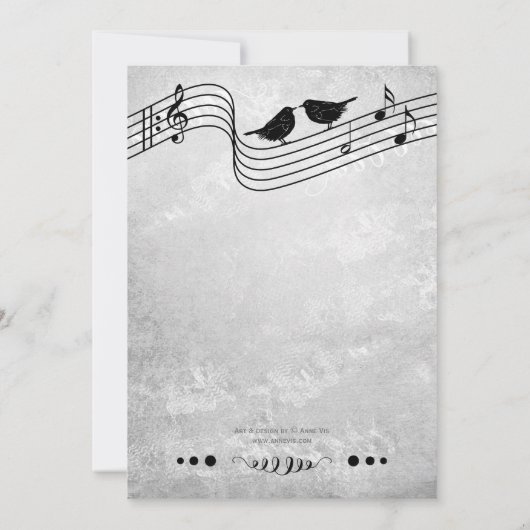 Invitation Dîner de répétition de musique noire et blanche In (Dos)