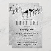 Invitation Dîner de répétition de musique noire et blanche In (Devant / Derrière)