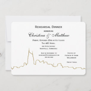 Invitation Dîner de répétition de Nashville Tenn Skyline Outl