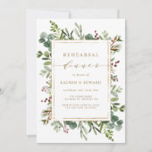 Invitation Dîner de répétition de Noël à la verdure botanique (Devant)