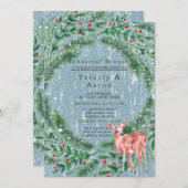 Invitation Dîner de répétition de Noël de cerfs (Devant / Derrière)