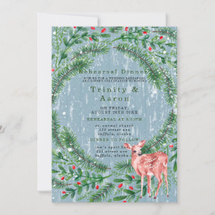 Invitation Dîner de répétition de Noël de cerfs