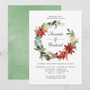 Invitation Dîner de répétition de Noël en forêt hivernale