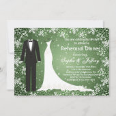 Invitation Dîner de répétition de Noël vert (Devant)