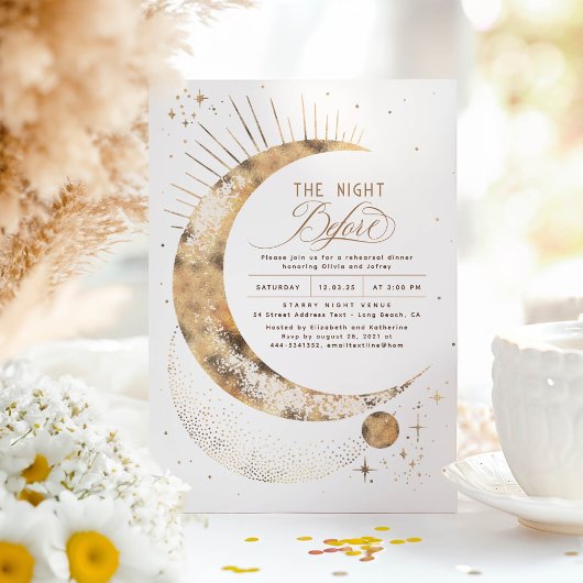 Invitation Dîner de répétition de nuit céleste Stars Moon