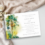 Invitation Dîner de répétition de palmiers à aquarelle tropic<br><div class="desc">Dusky Green Tropical Watercolor Palm Trees Theme Collection.- c'est un script élégant aquarelle Illustration de la robe de palme tropicale parfaite pour votre mariage de plage tropicale & fêtes. Il est très facile de customiser, avec vos données personnelles. Si vous avez besoin d'un autre produit correspondant ou de la personnalisation,...</div>