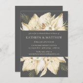 Invitation Dîner De Répétition De Pampas En Grass Boho Pré-Ma (Devant / Derrière)