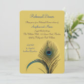 Invitation Dîner de répétition de paon élégant (jaune) (Debout devant)